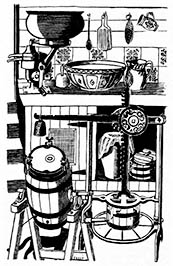 Various implements used in butter, cream, and cheese making.